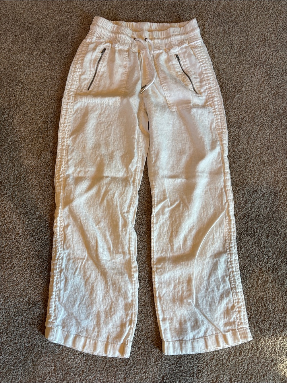 Athleta Women’s White Linen Drawstring Pants